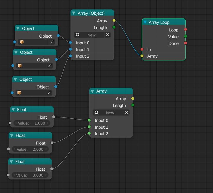 Can someone show me how to connect up the Array Loop visual Node