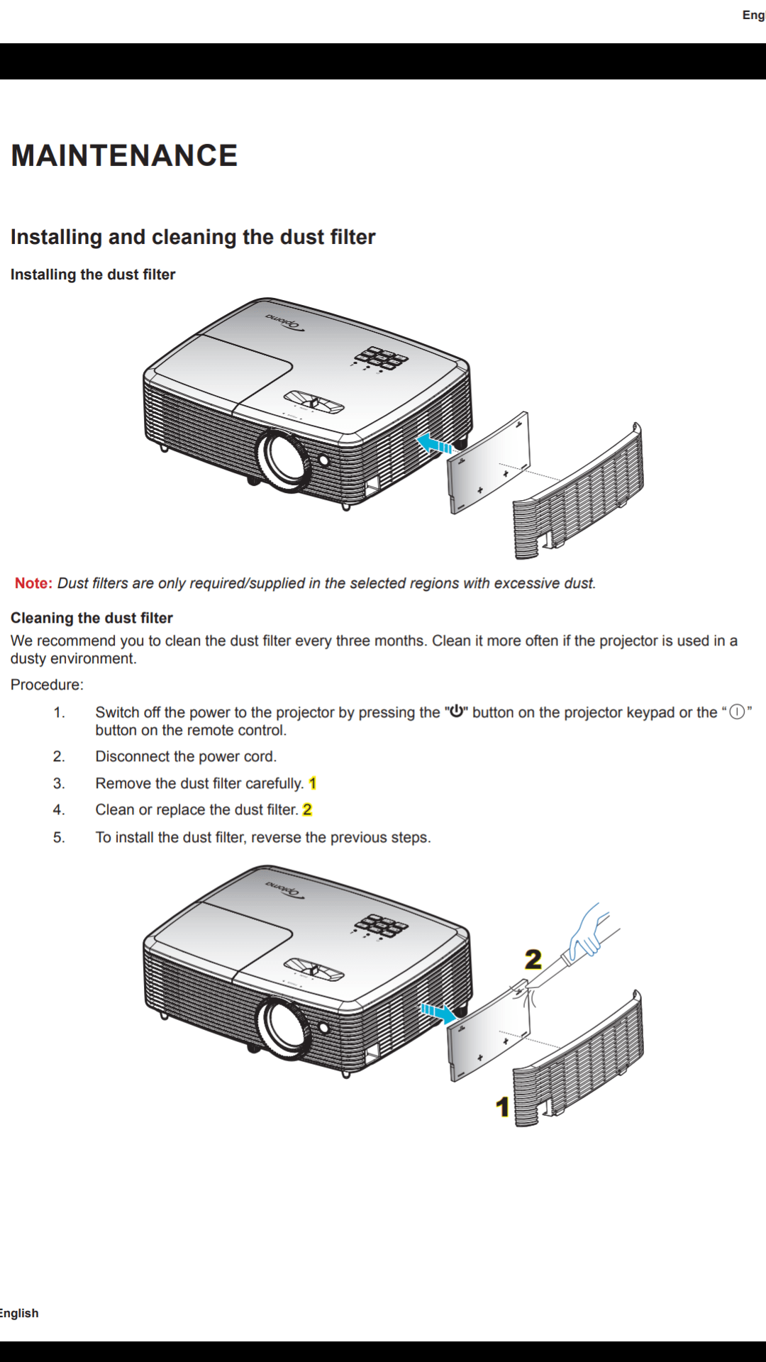 HELP with Optoma HD142X Projector Dust Filter!!! Audioholics Home