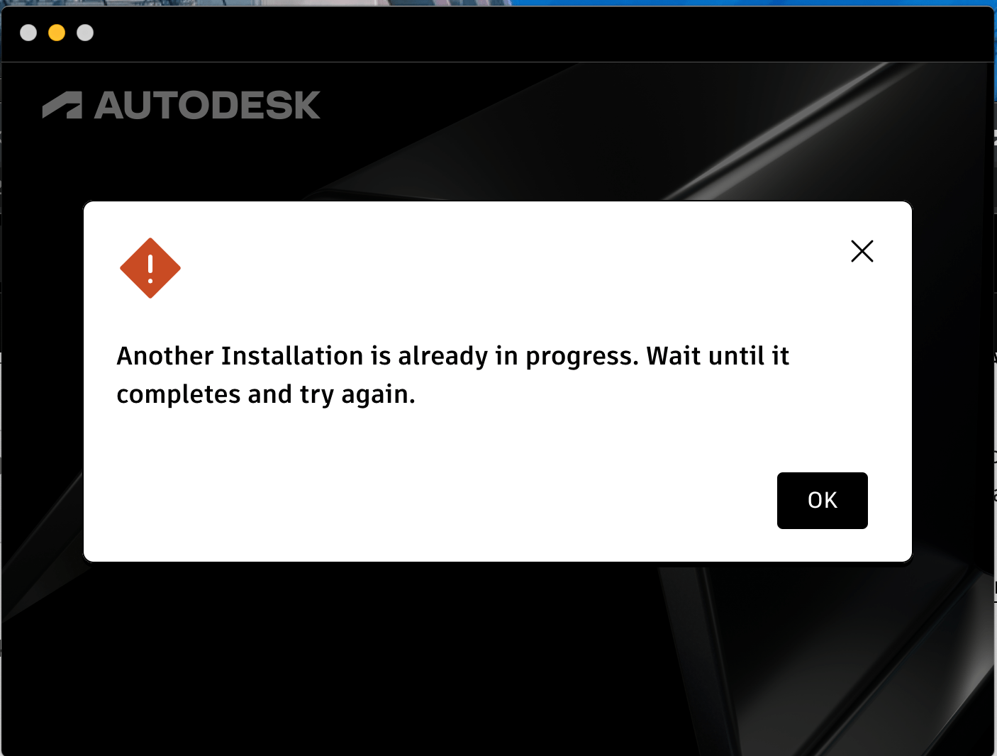 Cannot install Maya 2022 - OSX - Another installation is in 