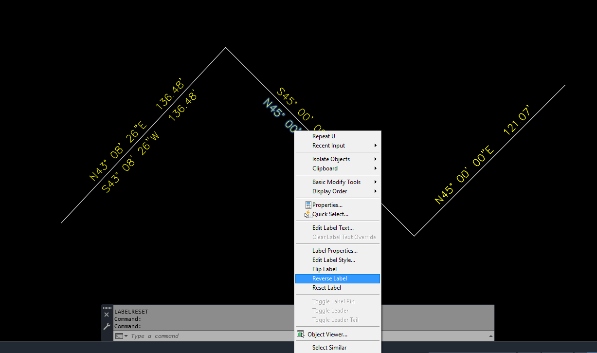 Solved Annotate a property line with the forward and reverse bearing