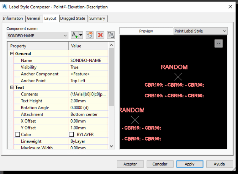 Point Label Style to display a userdefined column in a point file