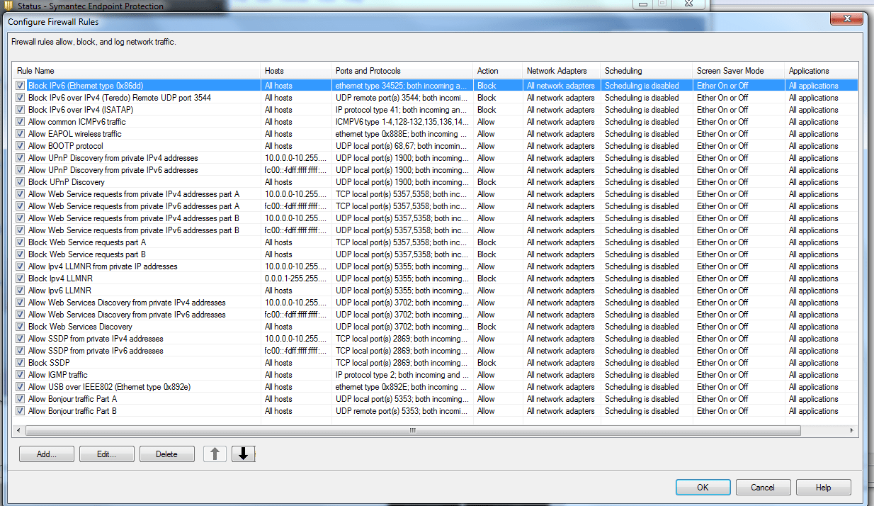 Symantec Endpoint Protection Firewall settings. Autodesk Community