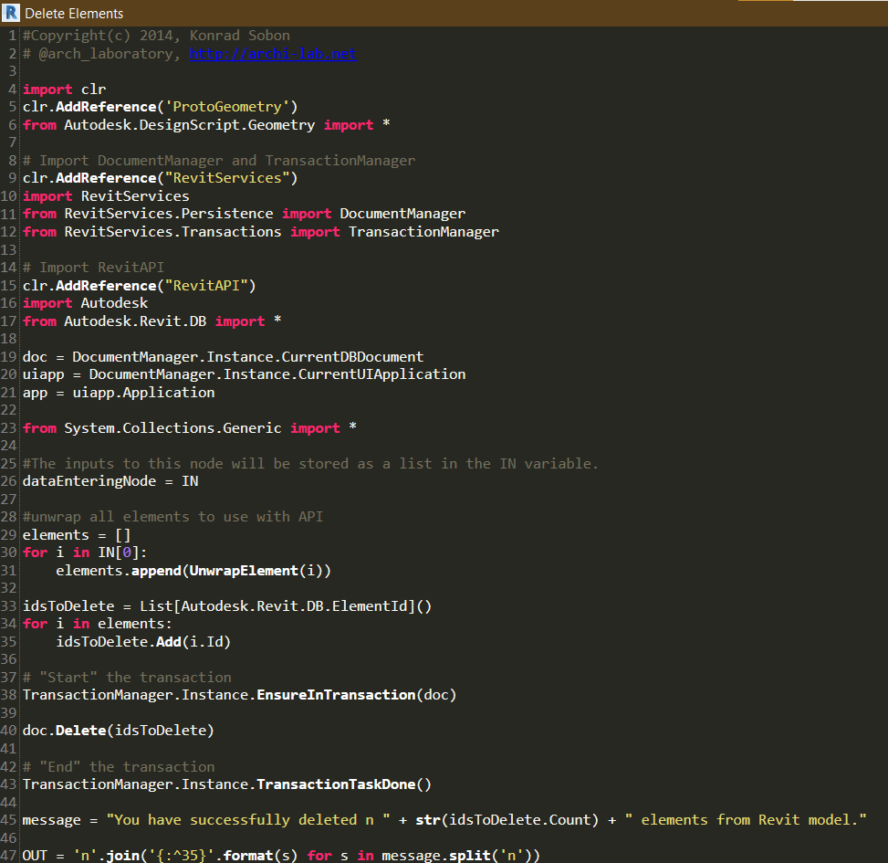 Delete using Dynamo (Python 3) Autodesk Community