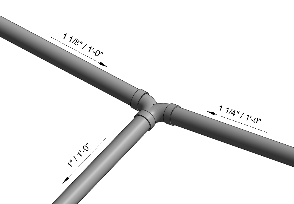 Solved DWV Piping and Tee Intersections with dual slope Autodesk