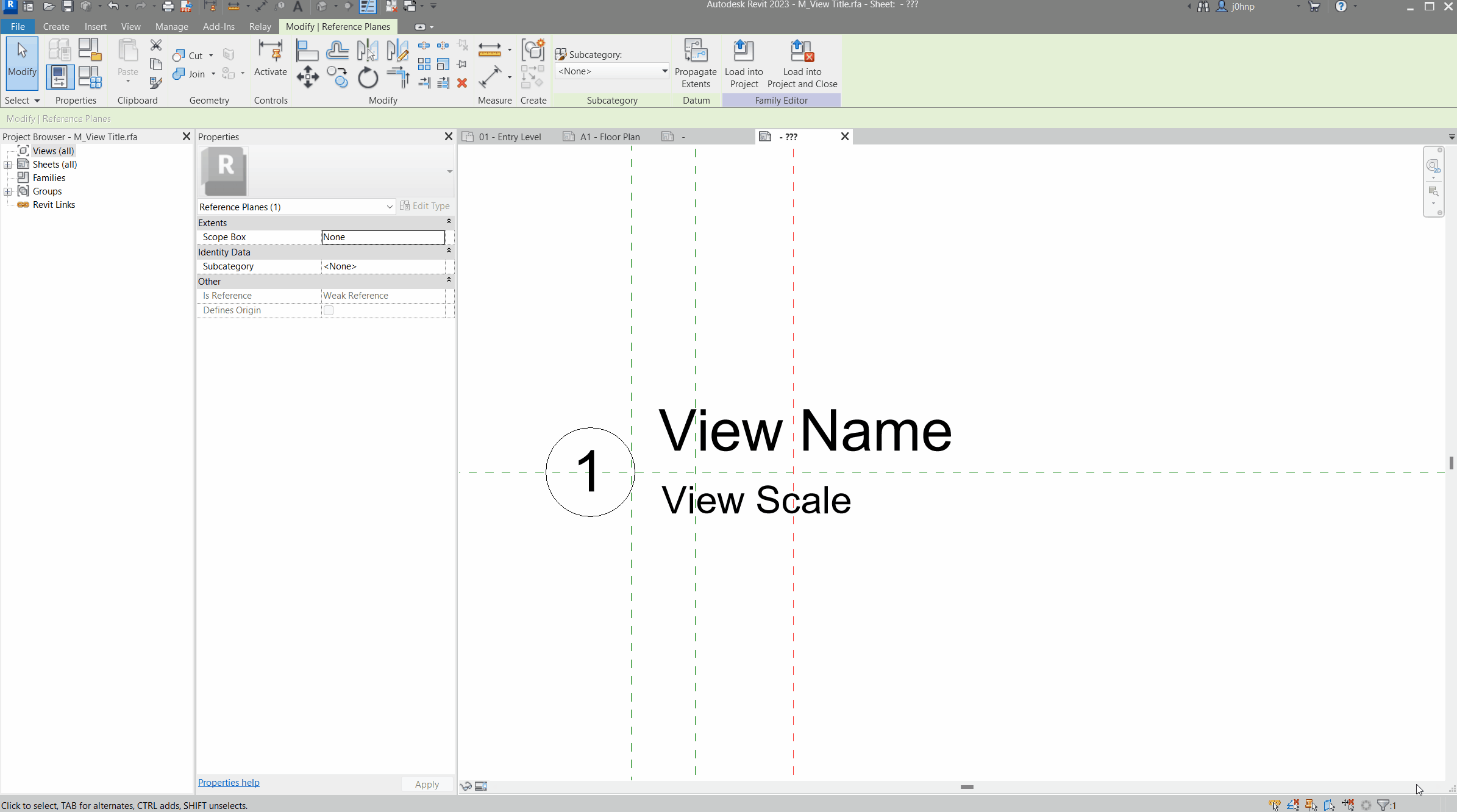 Adding Reference Planes to Revit Titleblocks