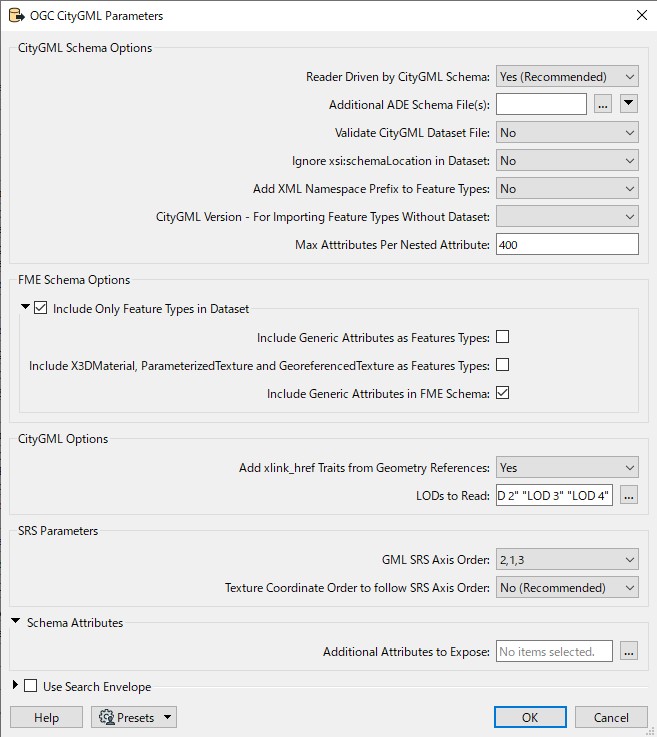 FME Quick TranslatorでワークスペースCityGML_To_IMX.fmwを使用し変換すると「IMX Writer