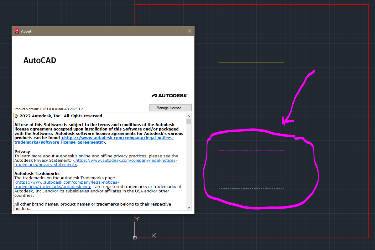 Dashed lines not showing in paperspace or modelspace Autodesk Community