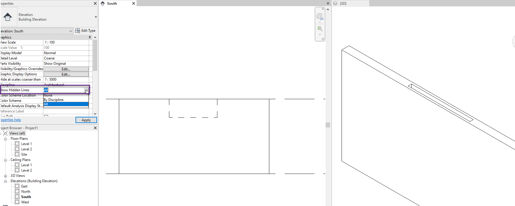 Solved Hidden Lines Not Showing In Elevation View Autodesk Community