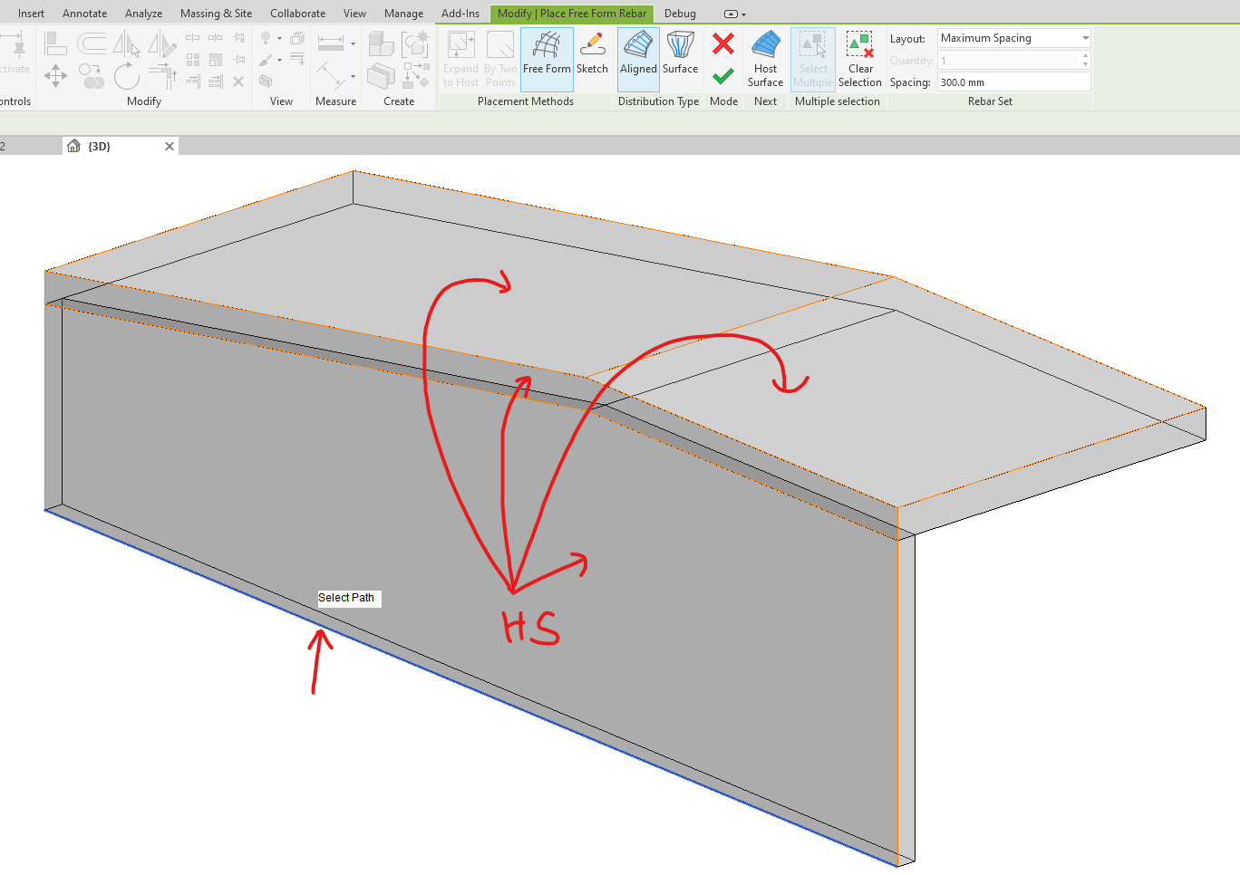 Free Form Rebar along Sloped Wall Autodesk Community