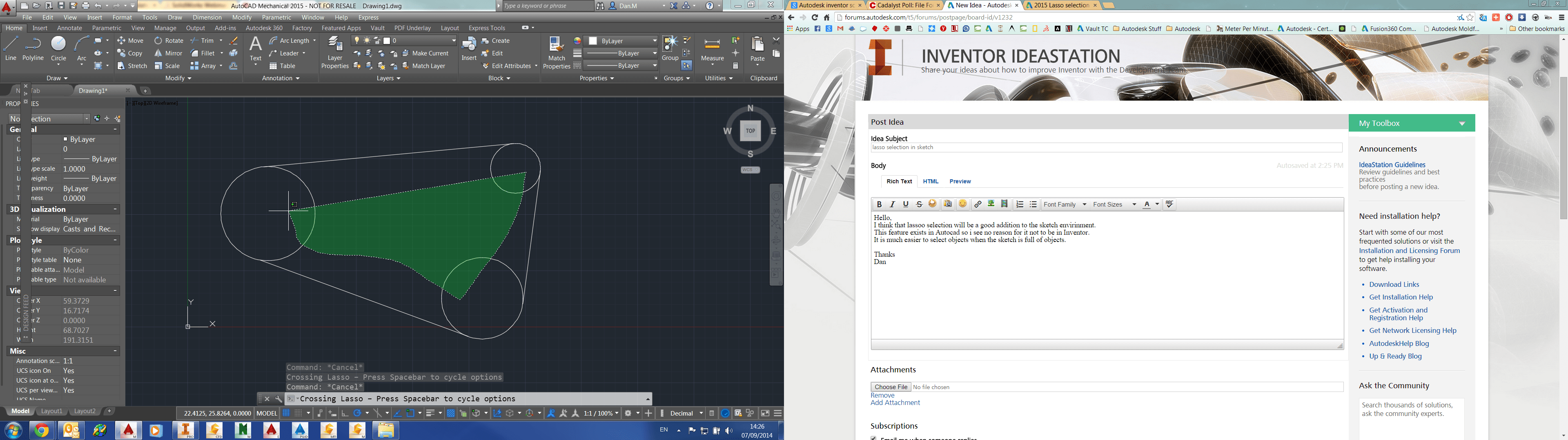 lasso selection in sketch Autodesk Community