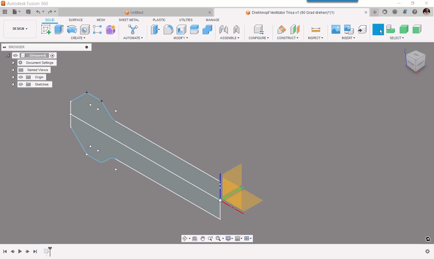 Skizze um 90 Grad drehen Rotate sketch 90 degrees Autodesk Community