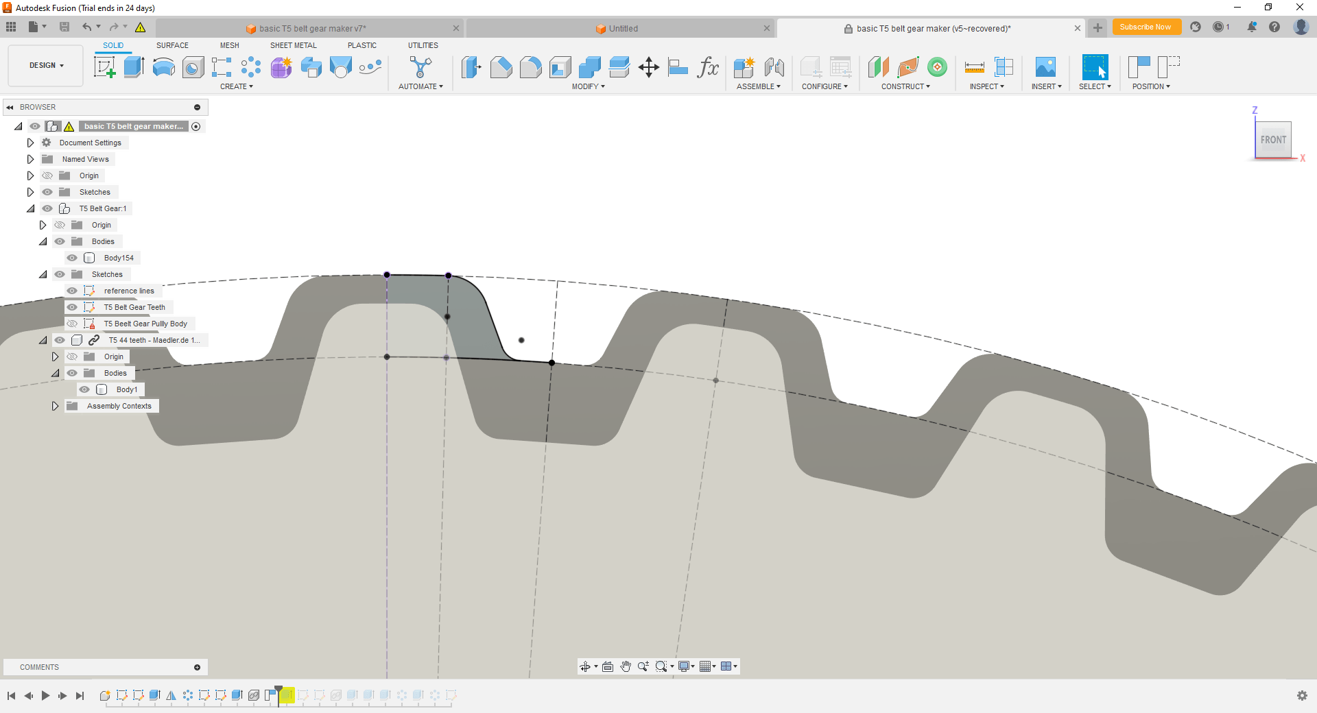 Custom Gear Design for T5 timing belt Autodesk Community