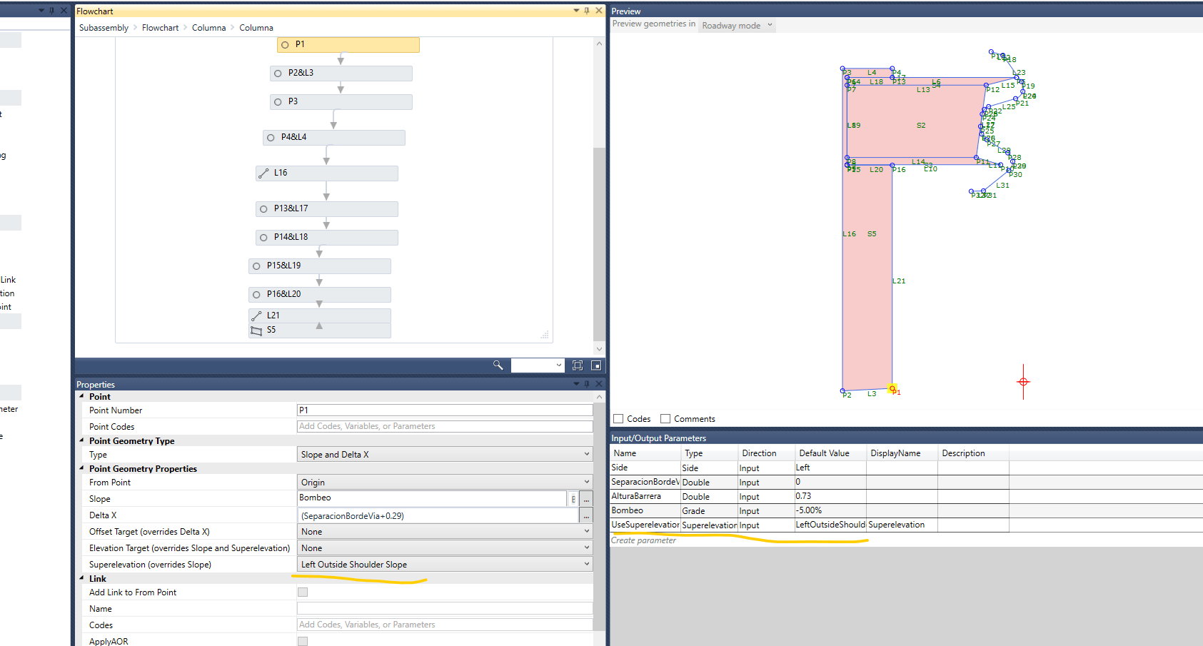ASSEMBLY CREATED IN SUBASSEMBLY COMPOSER DOES NOT ADOPT SUPERELEVATION