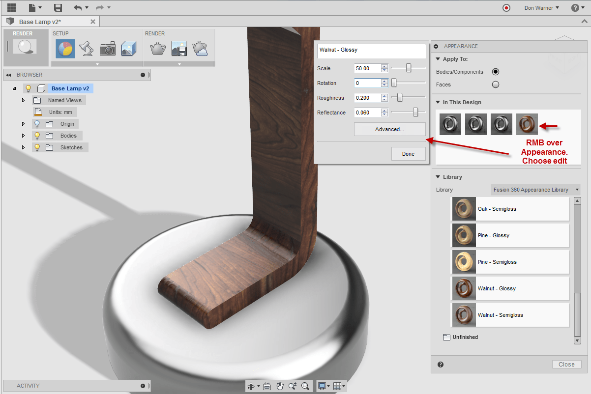 Solved Is there a way to change wood grain direction? Autodesk Community