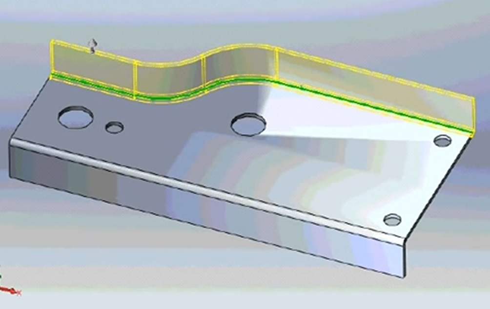 Sheet metal environment, creating curved edges fold and flange