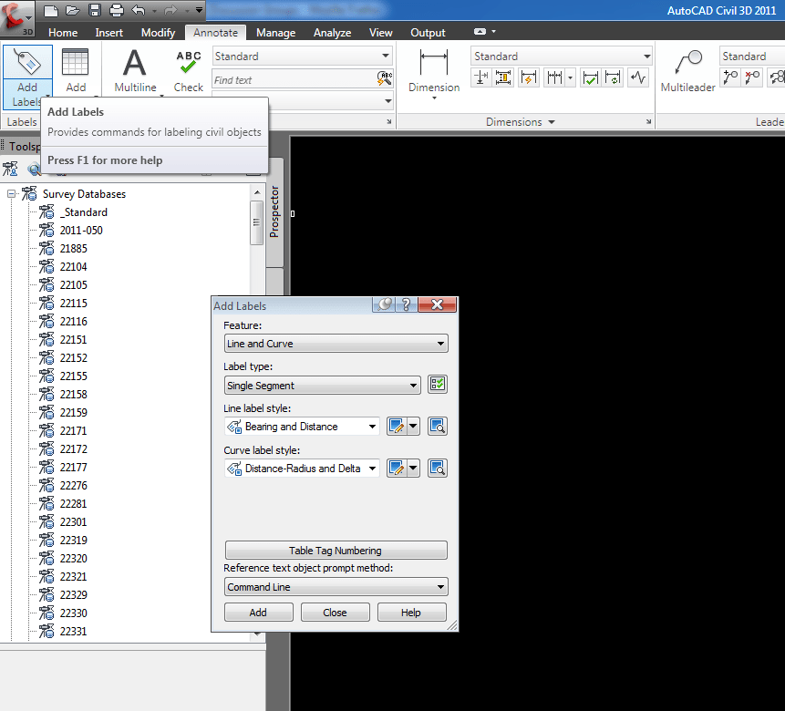 Solved Bearing and Distance Label Autodesk Community