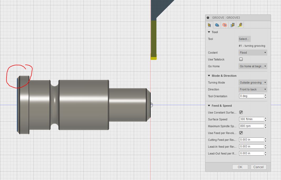 Solved Using a parting tool to make a chamfer. Autodesk Community