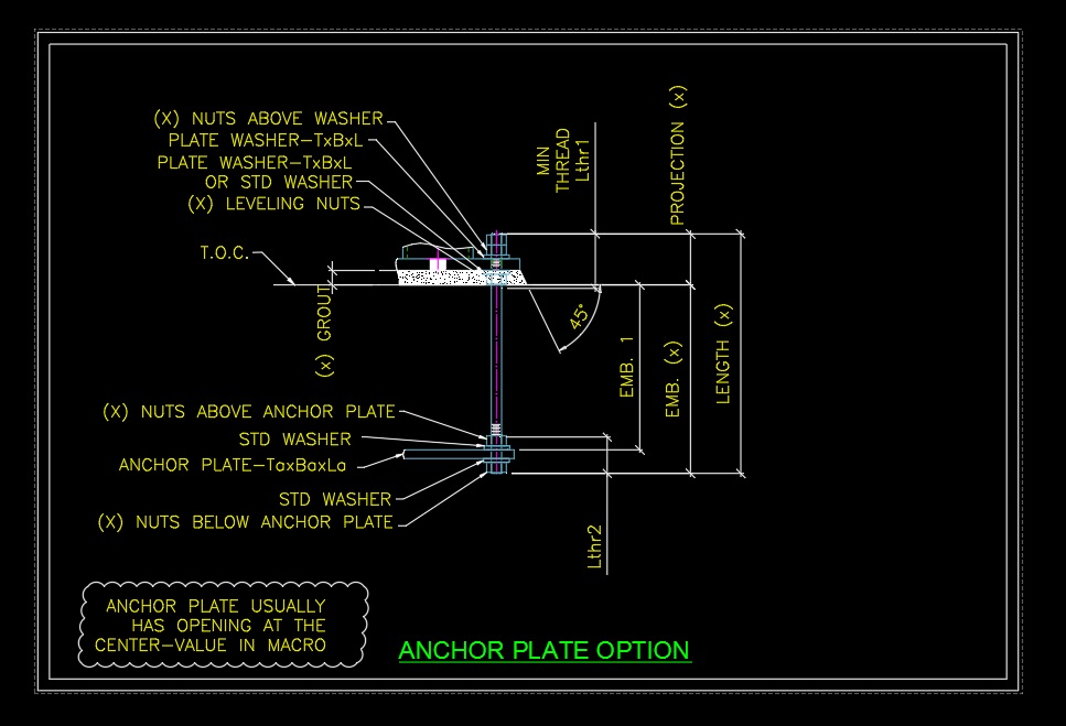 Anchor Bolts Macro / Base plate macro Improvements Autodesk Community