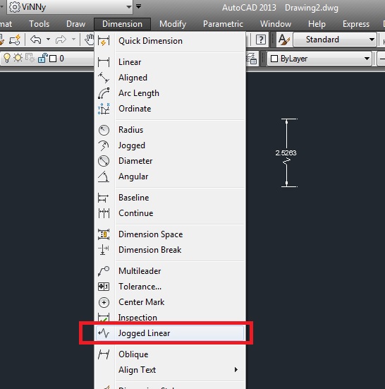 How to add a Jog to the Vertical Linear dimension