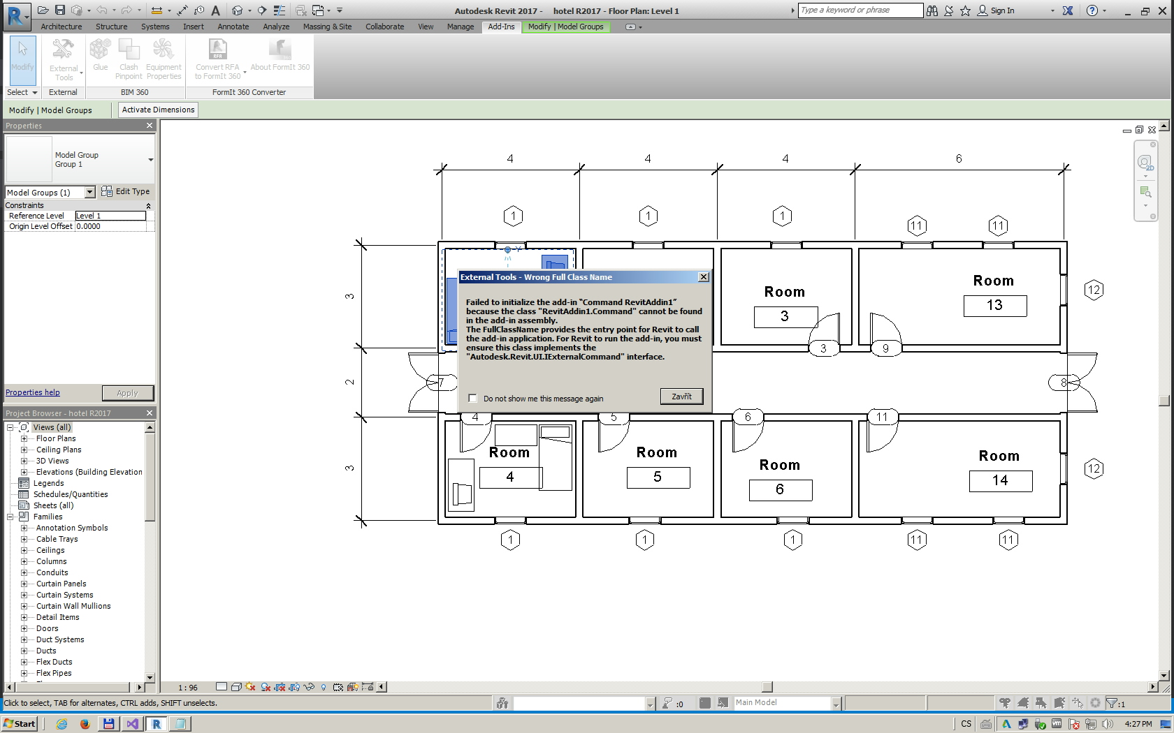 How to force to run AddIns plugin in C for Revit 2017 ) Autodesk