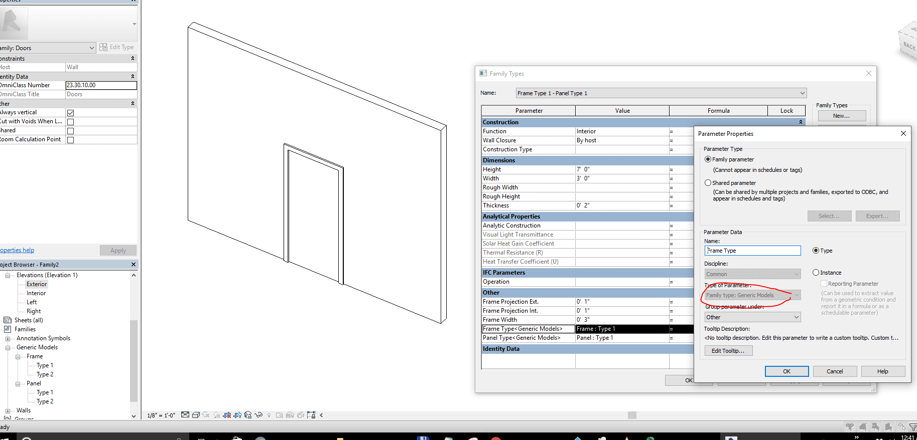 Solved Family Parametric door families Autodesk Community