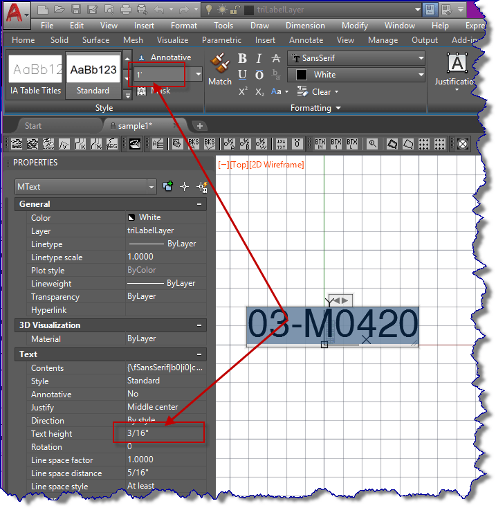 Solved text label height property vs display height