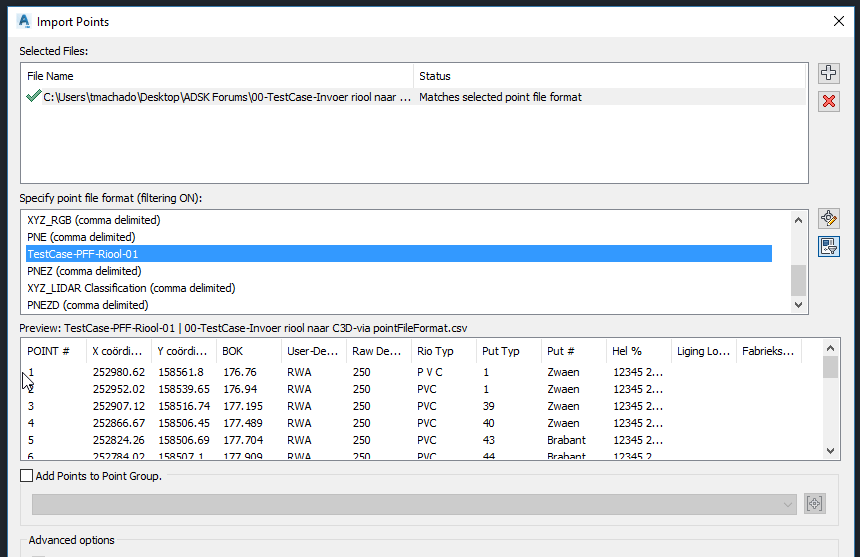Solved Point File Format files Autodesk Community