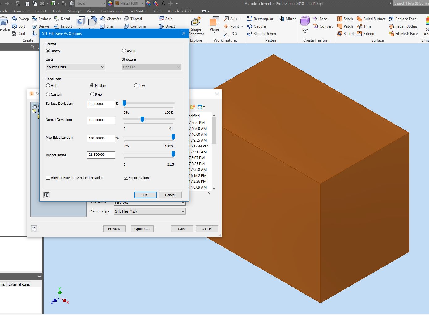 Inventor 2018 STL Export Colors lost Autodesk Community