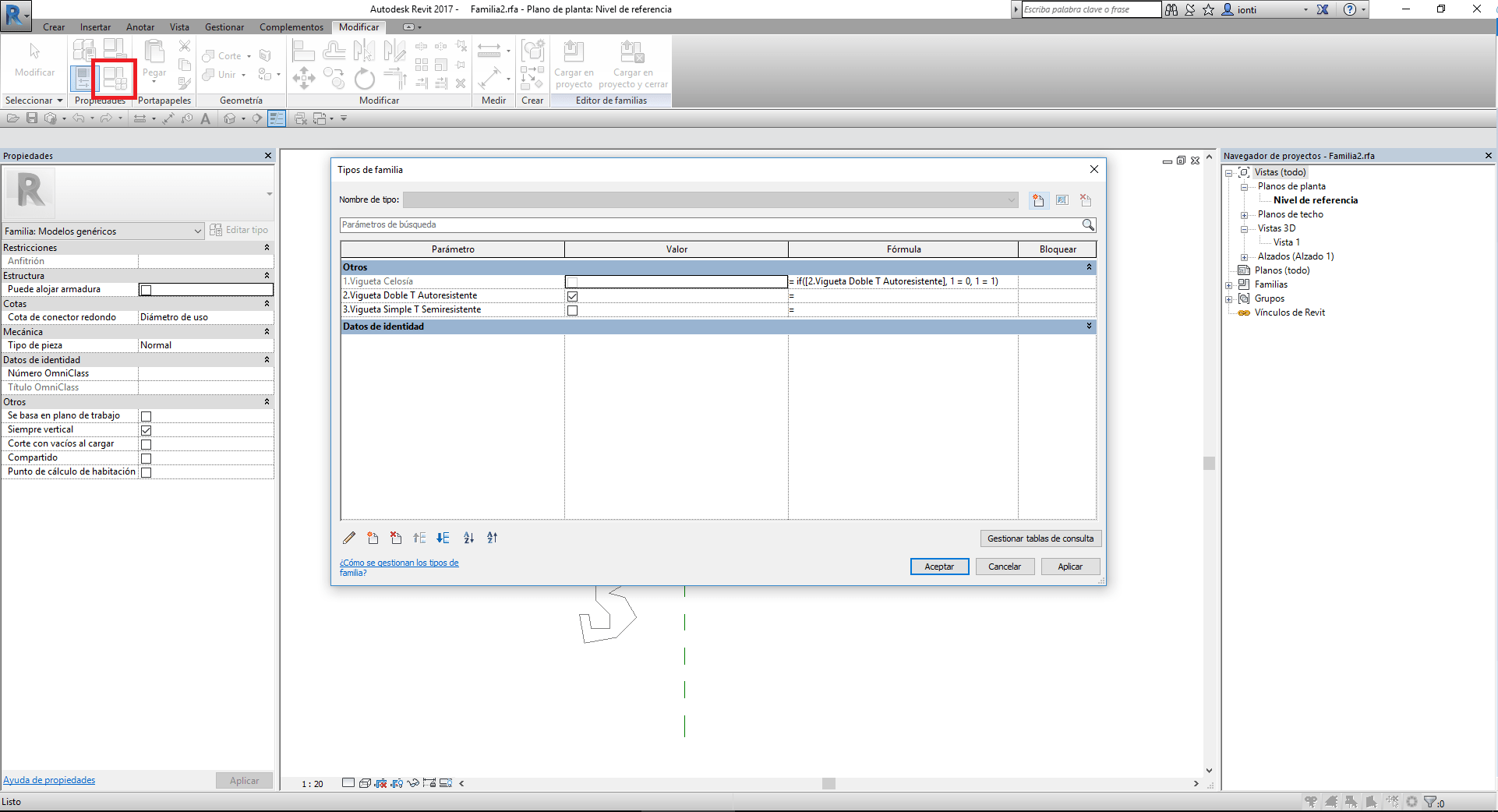 Solucionado Editor de familias Tres o mas parámetros condicionales