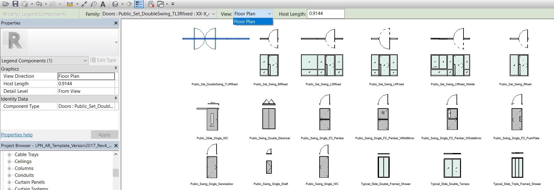 Revit Curtain Wall Door Legend Component