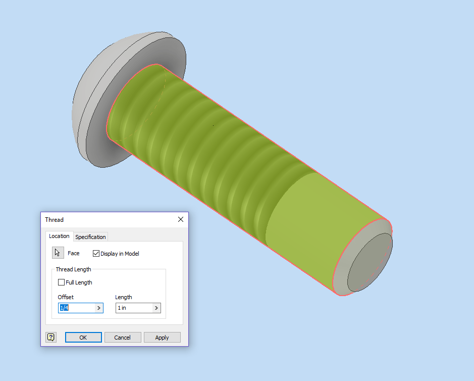 Solved Thread flip button missing Autodesk Community