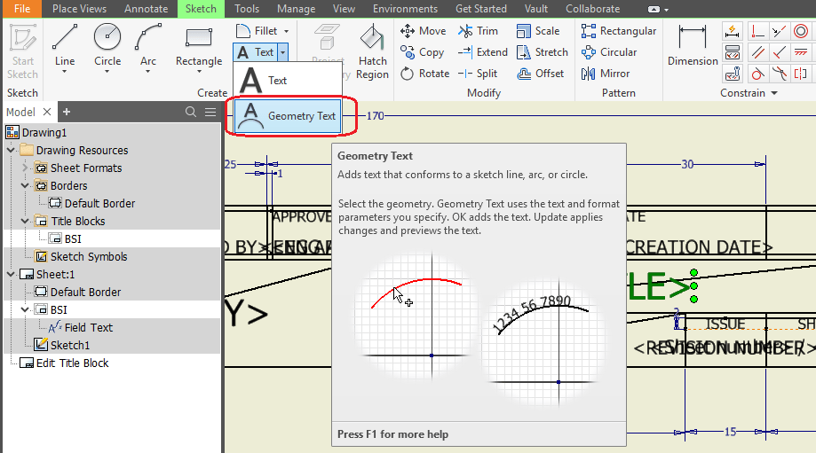 Solved Inventor Font size, use text length for a driven dimension