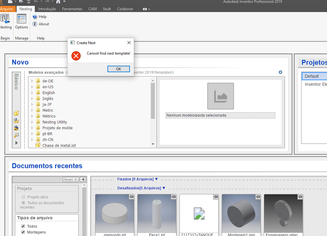 Error Cannot find nest templates Autodesk Community