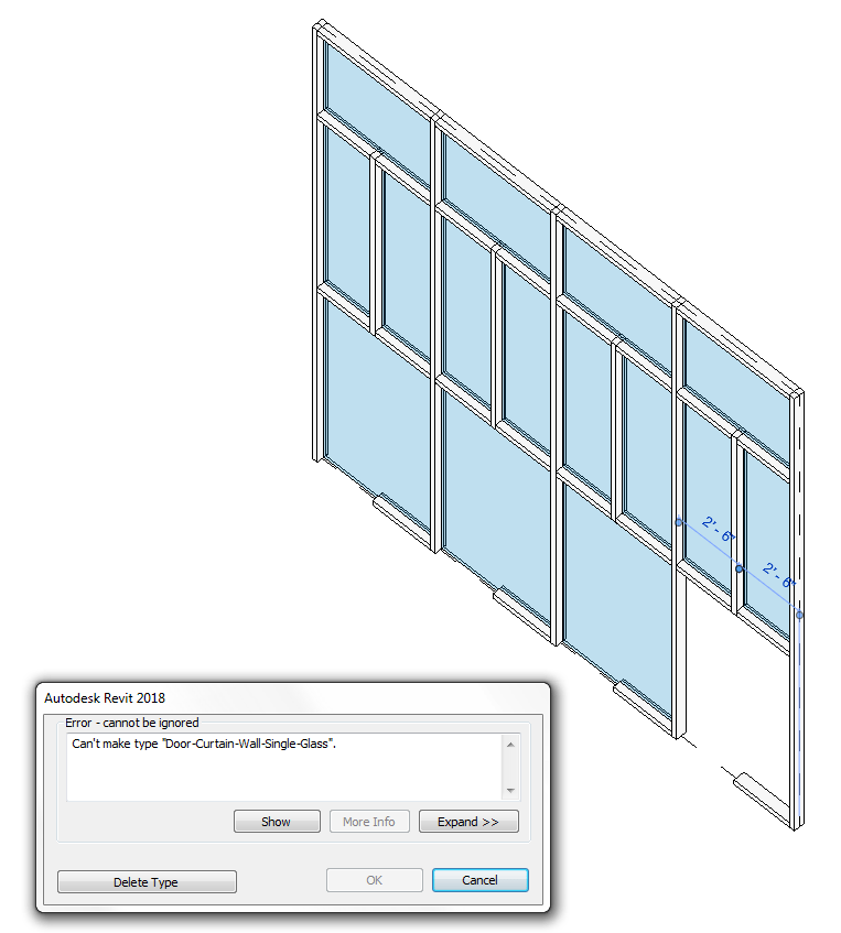 Curtain Wall Double Glass Door Revit