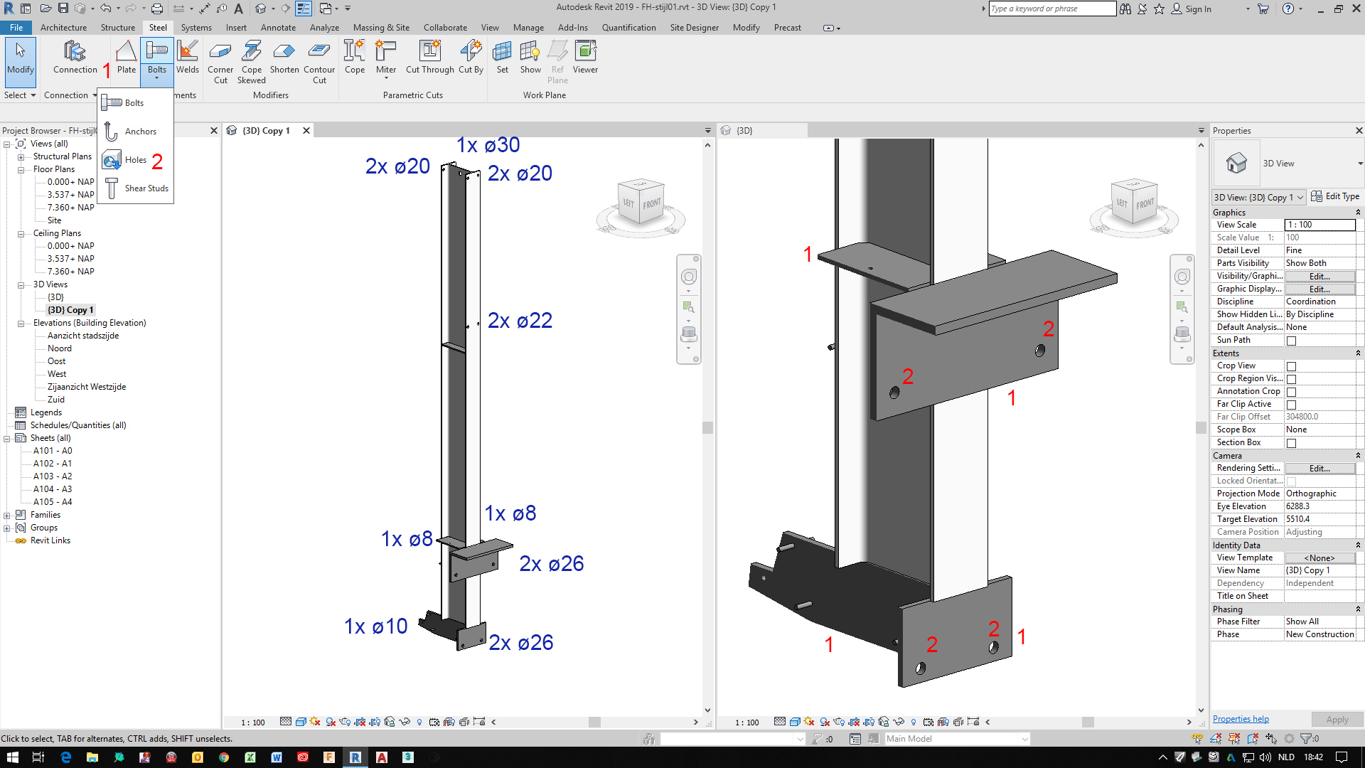 Solved Revit 2019 modify holes in steel plate Autodesk Community