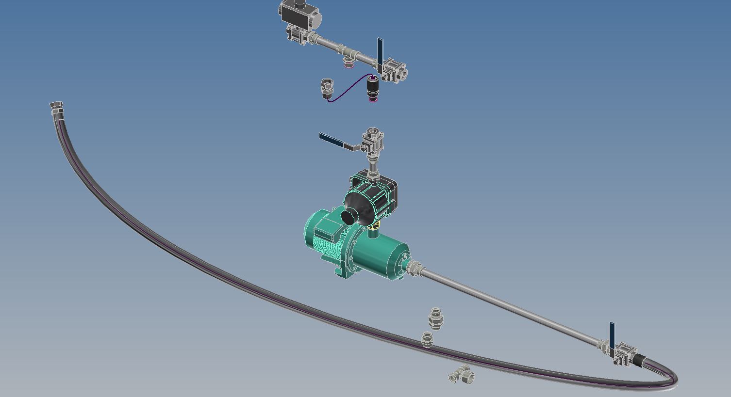 Inventor Tube & Pipe Assembly Flexible Hose Run Keeps Flipping