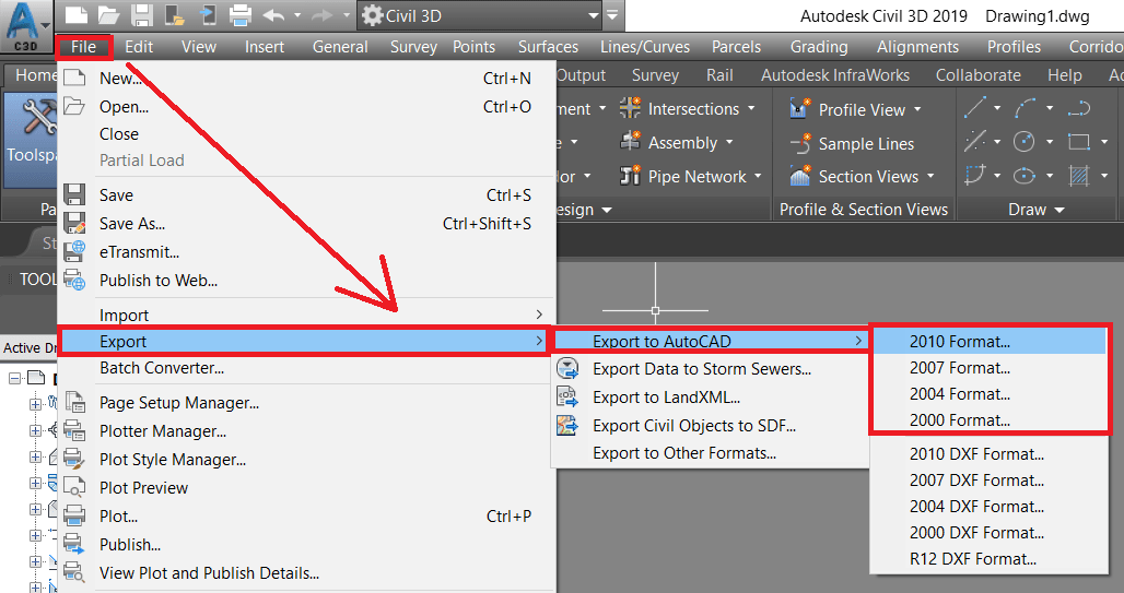 Solved Cannot Export Civil3d 2017 or 2018 to Autocad to use in 2016