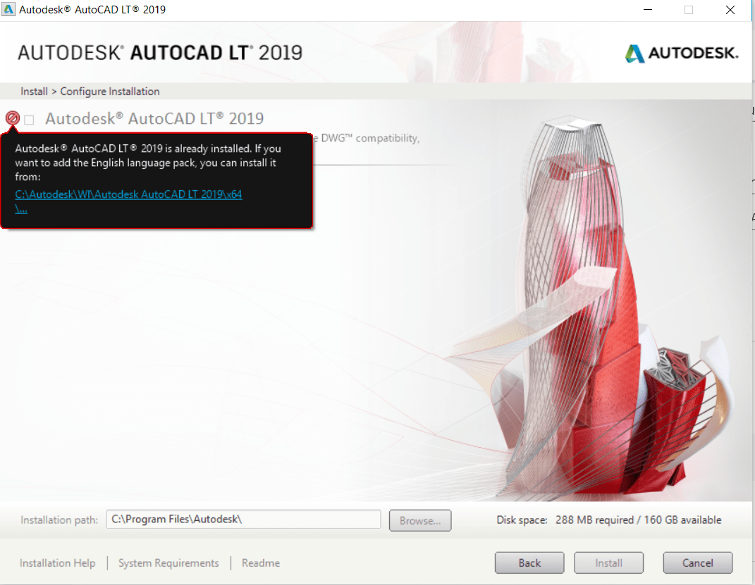 Autocad LT 2019 not possible to install nor uninstall Autodesk