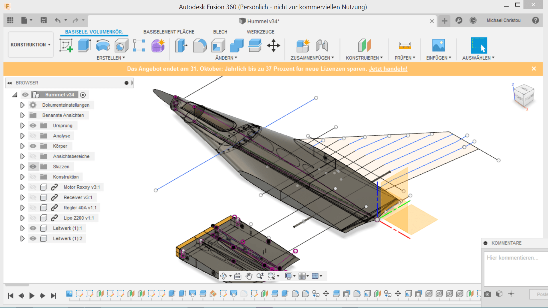 Gelöst Visueller Stil wie in Fusion 360 Skizzen zentral ausschalten