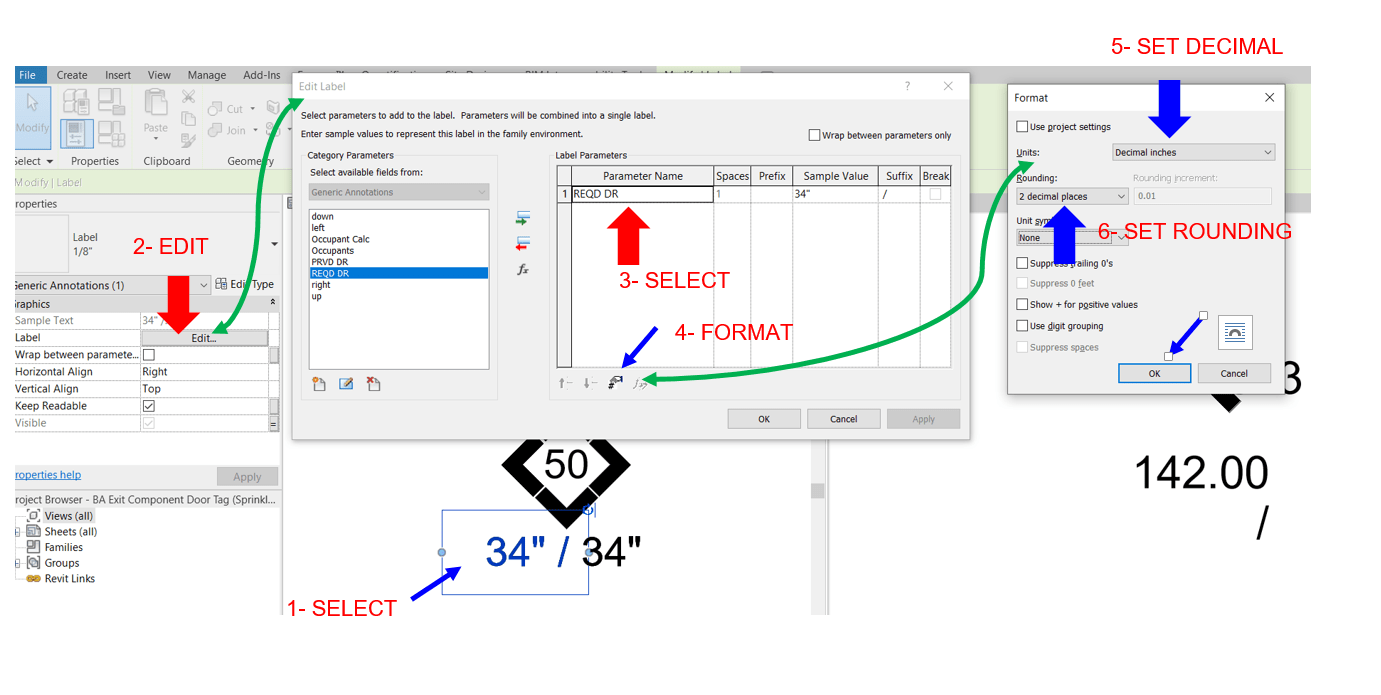 Solved Difficulty with Door Exiting Formulas Rounding Autodesk Community