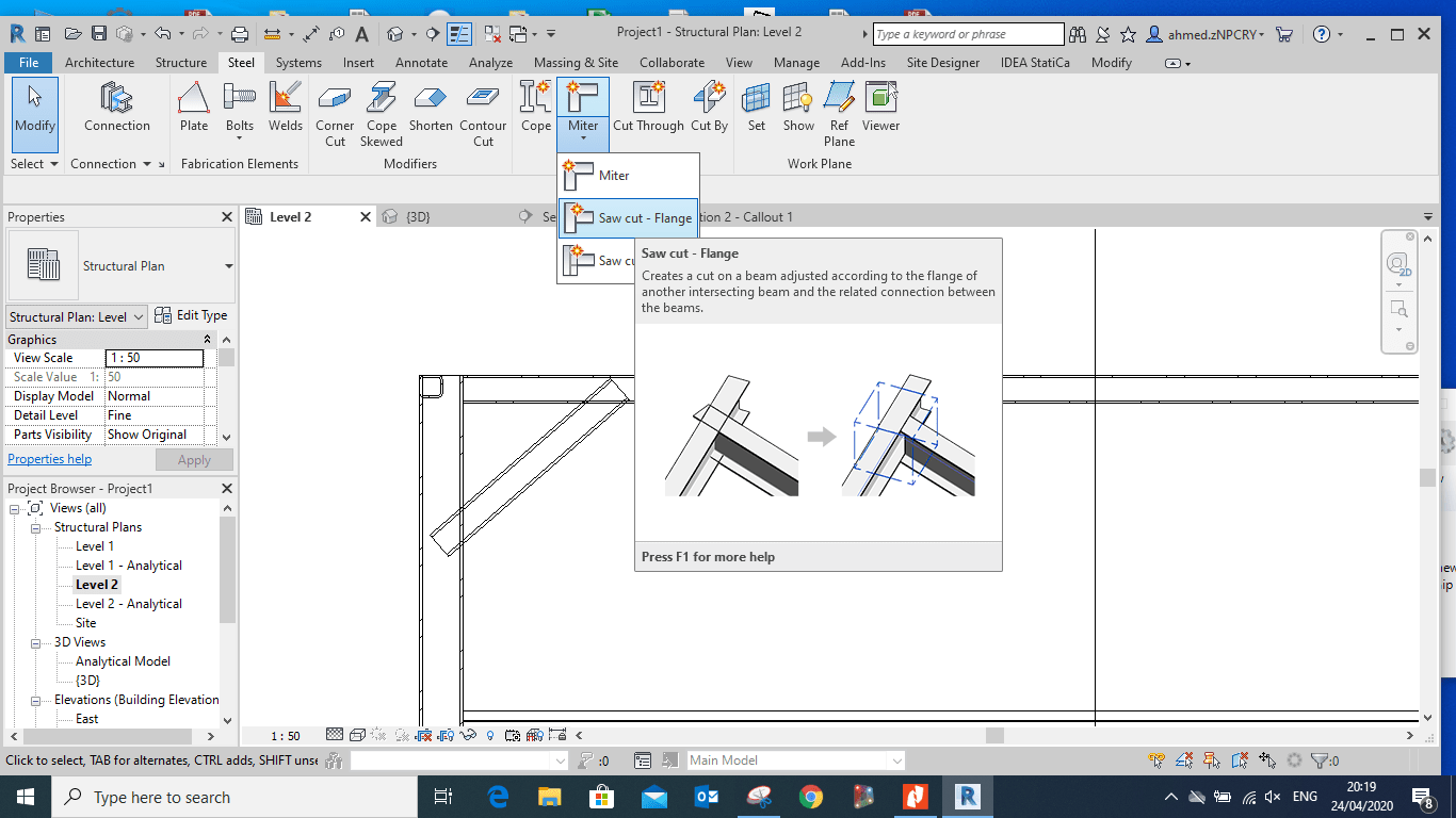 Solved How to trim diagonal steel beam Autodesk Community