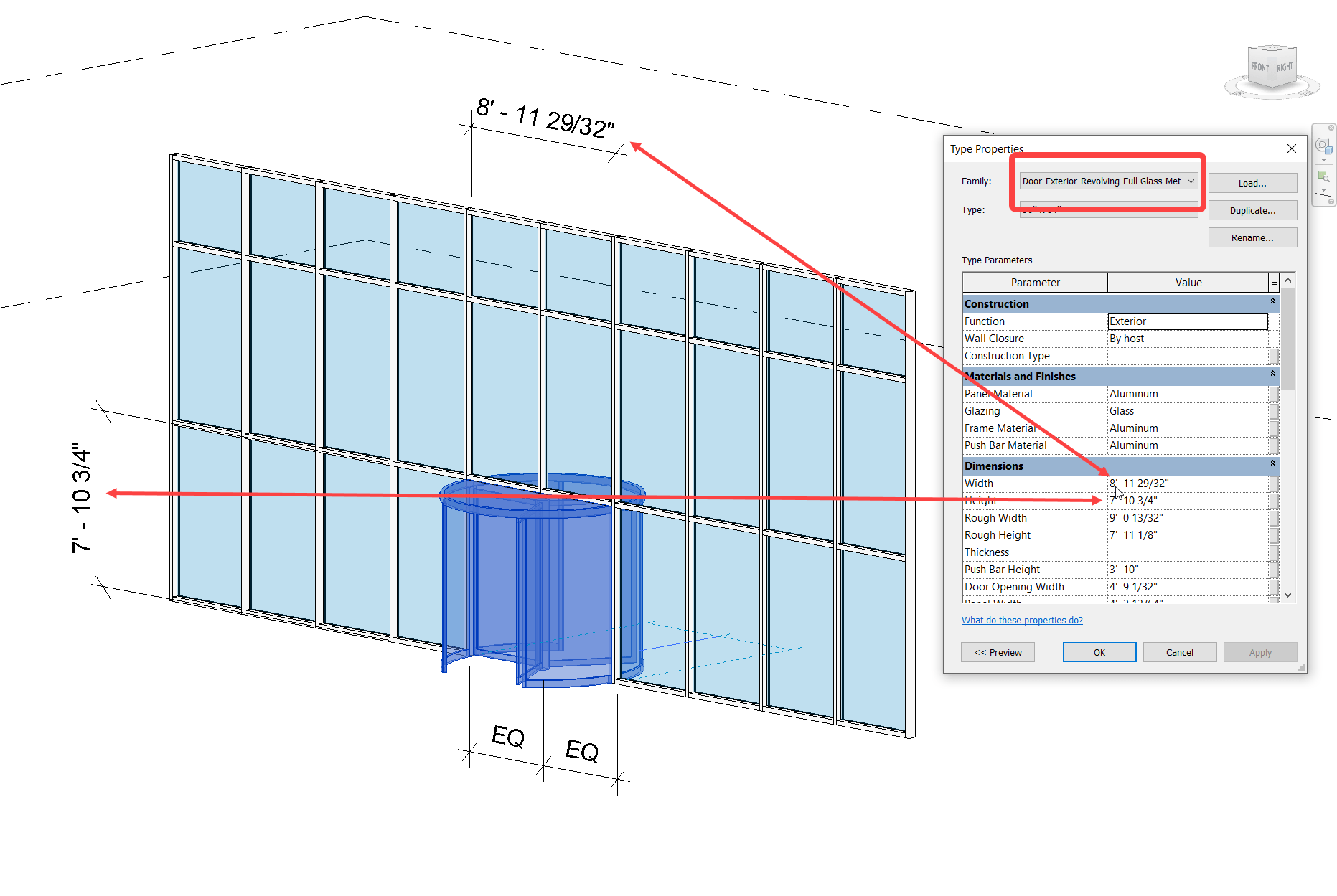 Solved Aligning revolving door to curtain wall. Autodesk Community