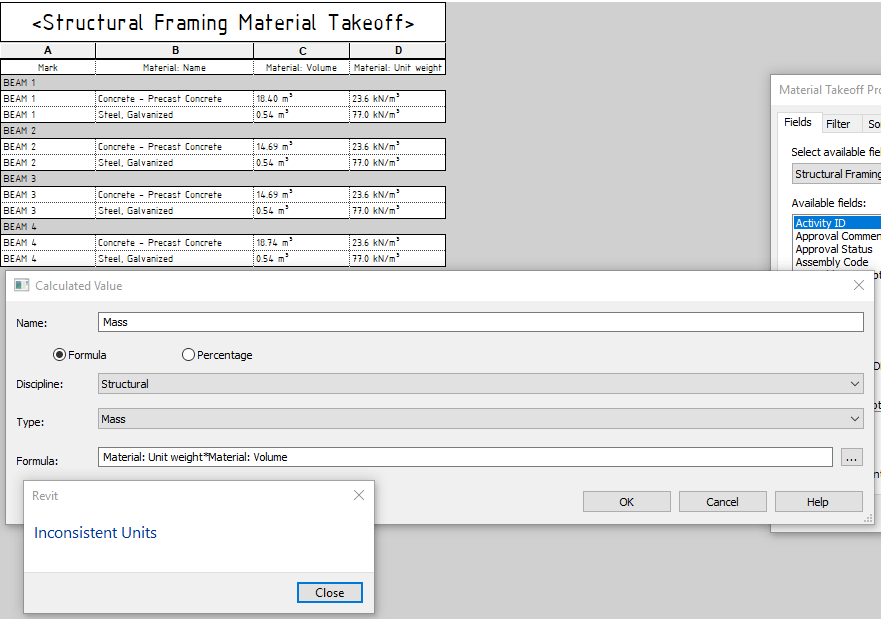 Solved Convert kN to kg in Materials Schedule Autodesk Community