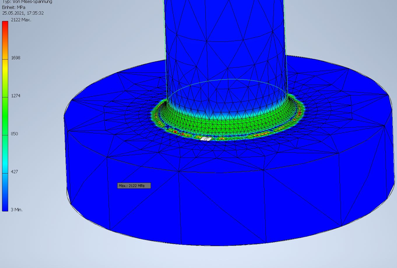 Gelöst Inventor 2021 FEM Simulation einer Baugruppe inkl. Verbindungselemente Autodesk