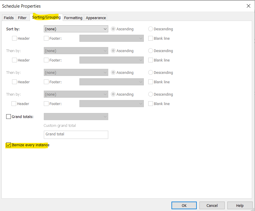 Fixture Schedule Multiple Instances, Different Rooms = Blank Fields Autodesk Community