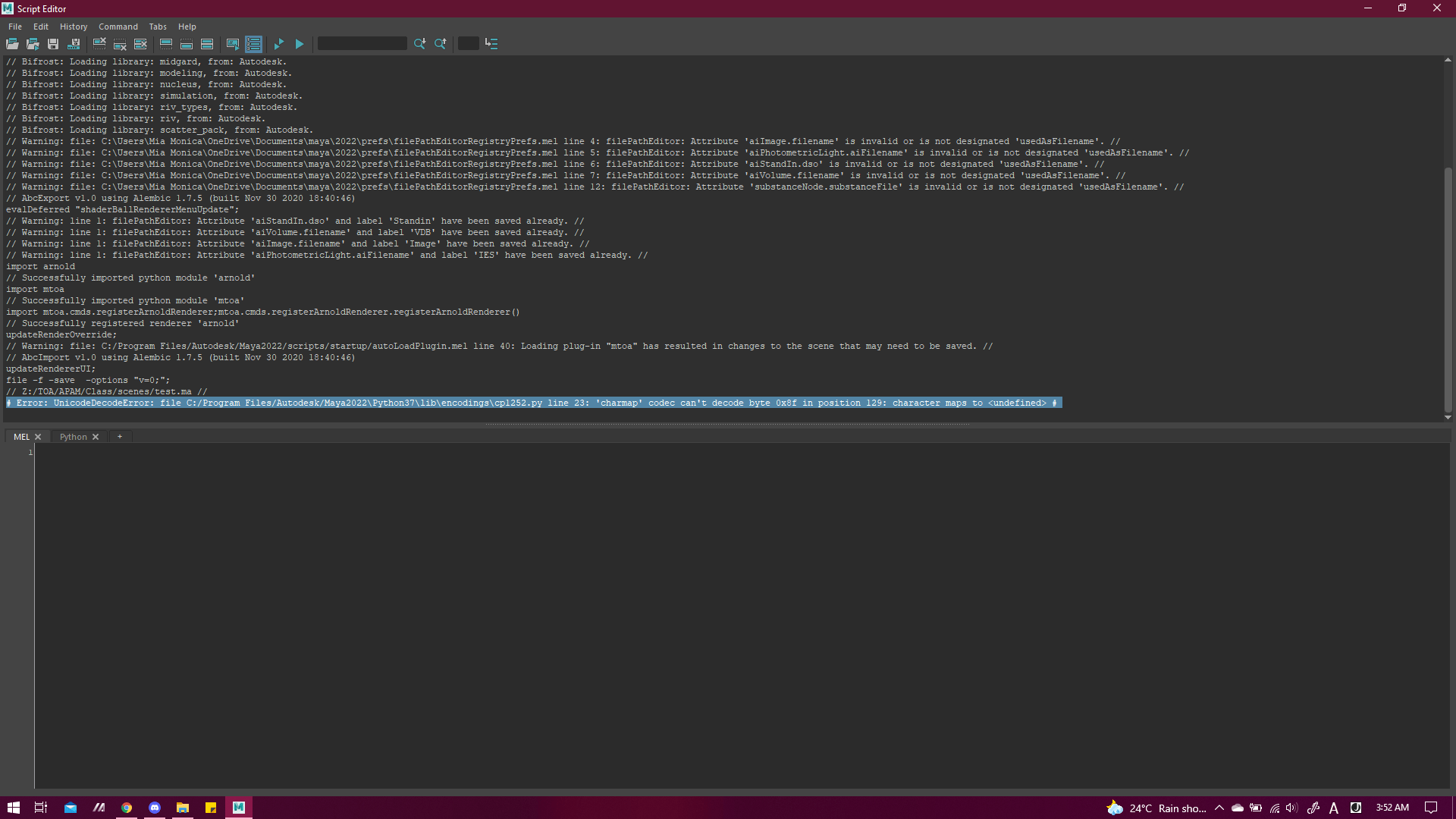 Solved Error UnicodeDecodeError file C/Program Files/Autodesk
