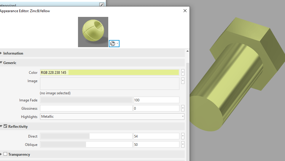 Custom Zinc Dichromate (Yellow Zinc) appearance? Autodesk Community
