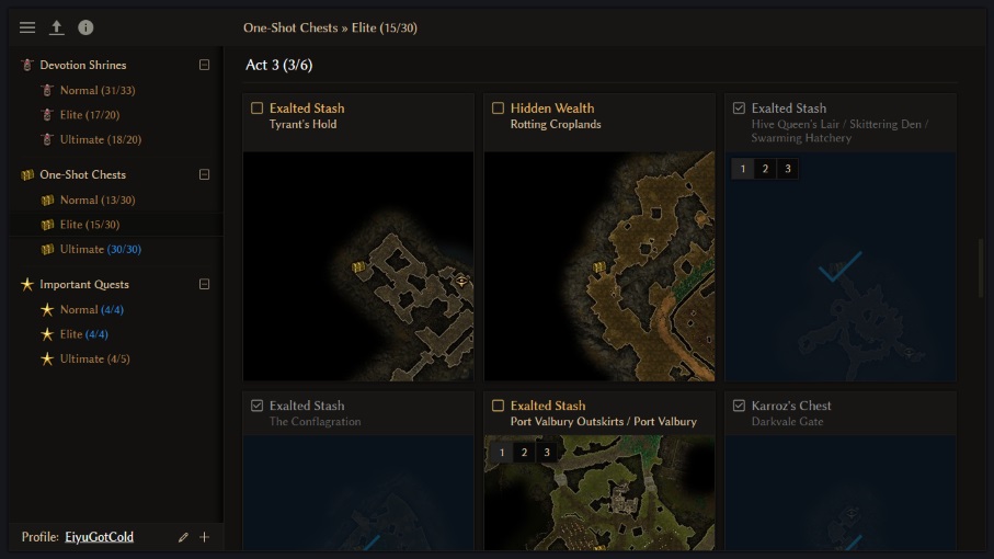 Grim Dawn Devotion Map