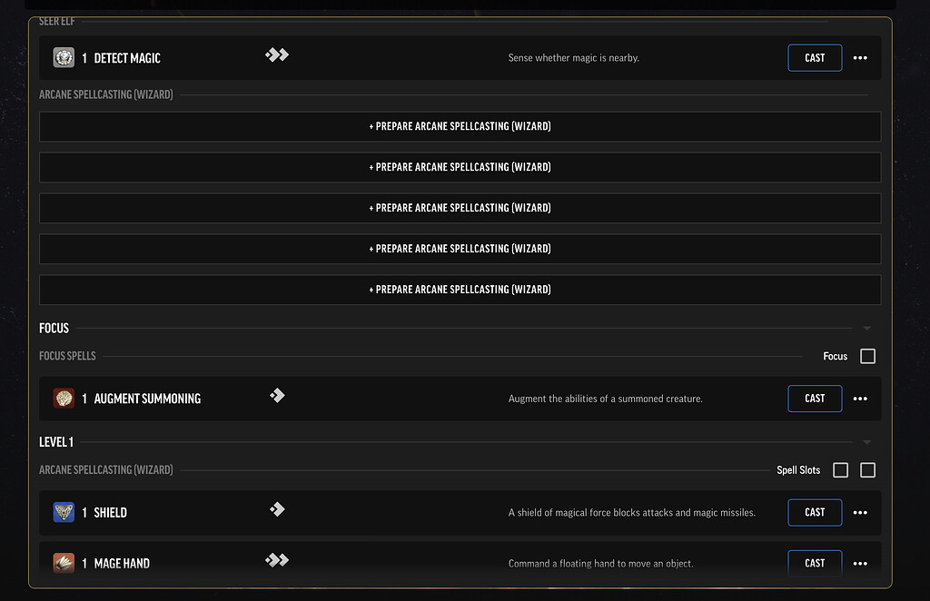 Cantrips as first levels spells in the Character Sheet Pathfinder