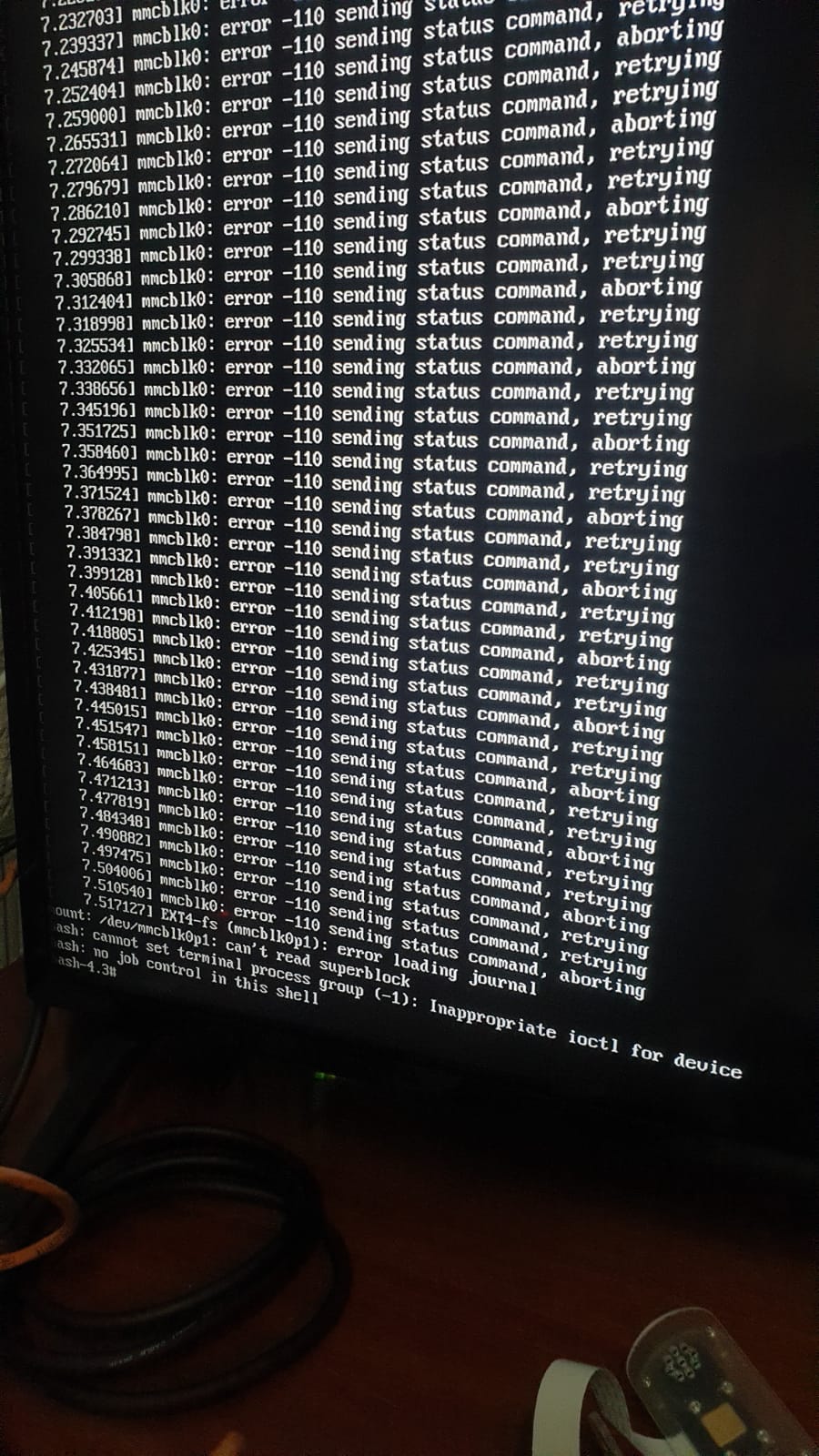 Can't read superblock cannot set terminal process group Jetson Nano